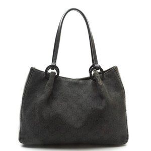 Auth Gucci Gg Hand Bag Canvas Black #12763G92